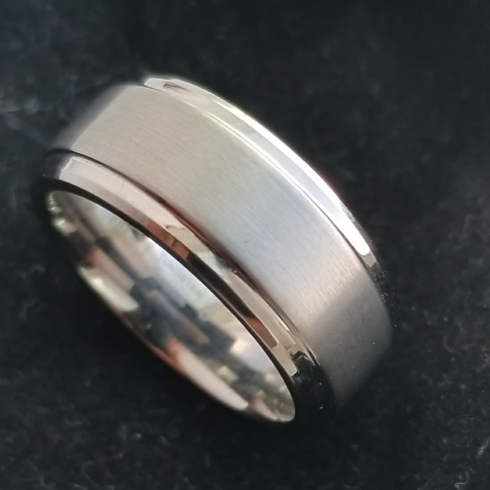 Brushed Tungsten Carbide Mens Wedding Band